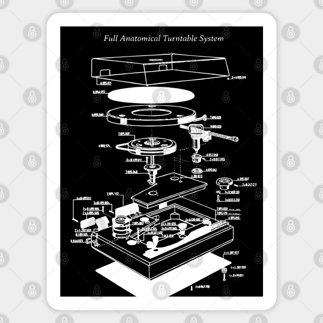 Turntable Diagram Turntable Sticker TeePublic